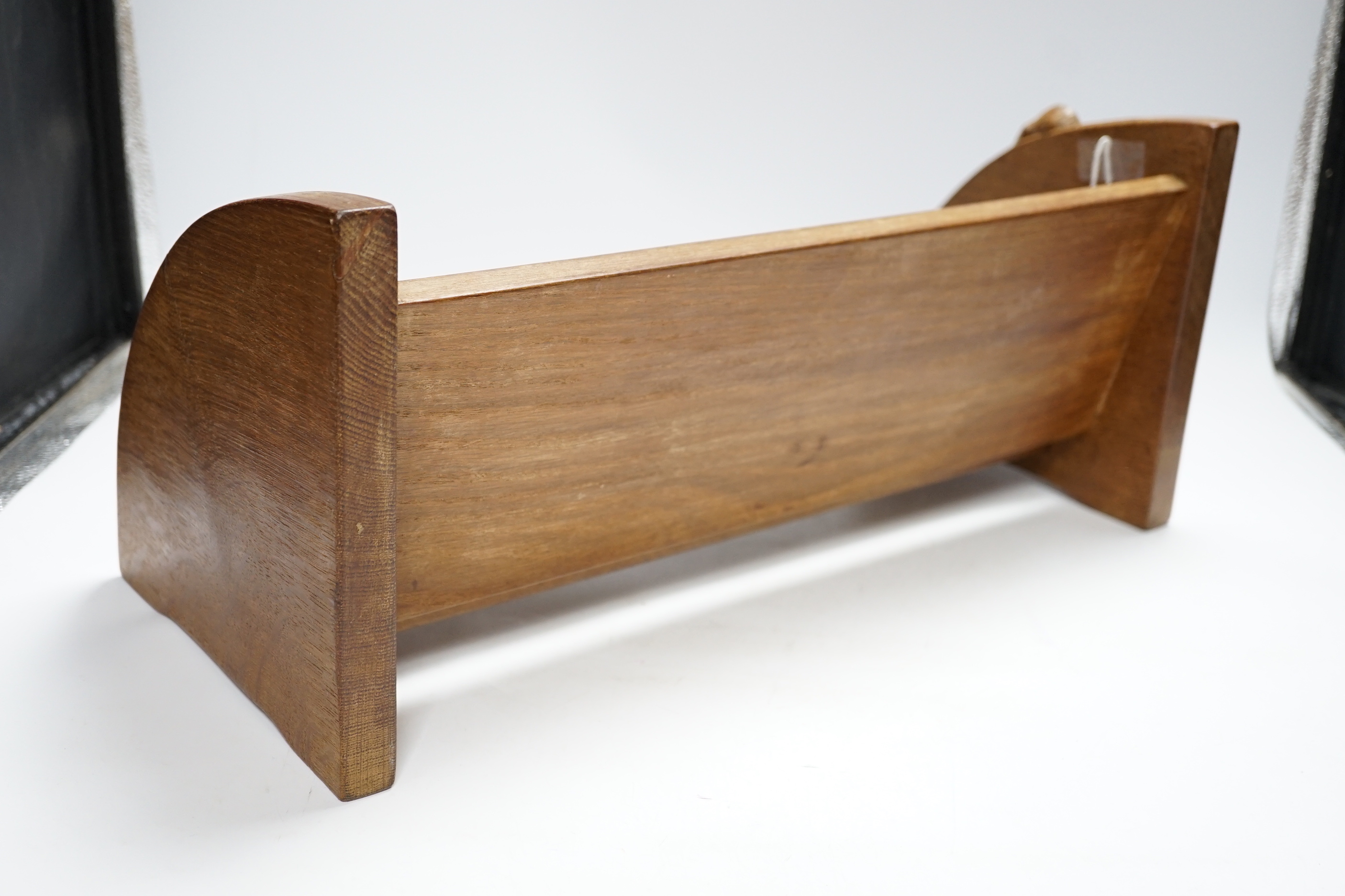 A Robert ‘Mouseman’ Thompson oak book trough, 45cm wide